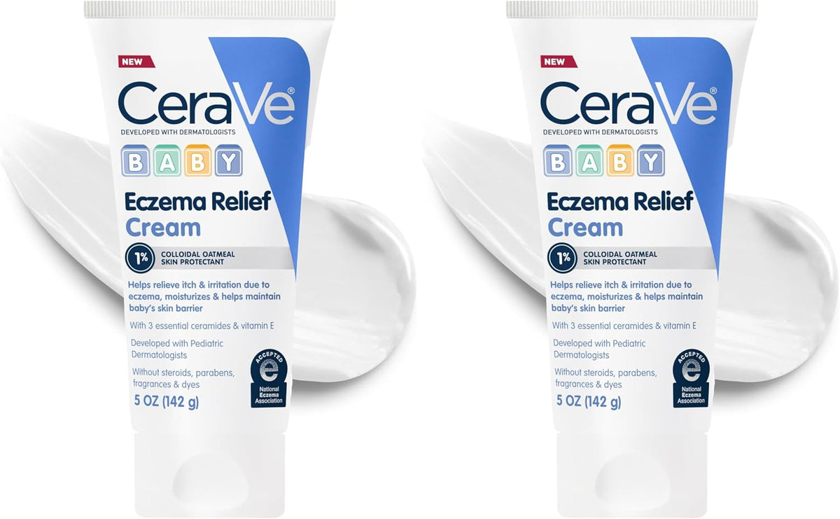 CeraVe Baby Relief Cream with 1% Colloidal Oatmeal & Vitamin E. 5oz | Baby Eczema Cream with Ceramides Helps Soothe and Calm Itchy Skin. Fragrance-Free. Developed with Pediatric Dermatologist