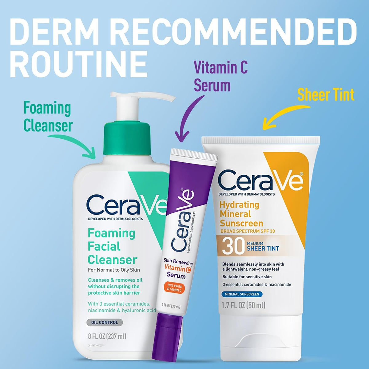 CeraVe Hydrating Mineral Sunscreen SPF 30 with Sheer Tint.Tinted Mineral Sunscreen with Zinc Oxide & Titanium Dioxide.Blends Seamlessly For Healthy Glow.Deep.1.7 Oz.(Pack of 2)